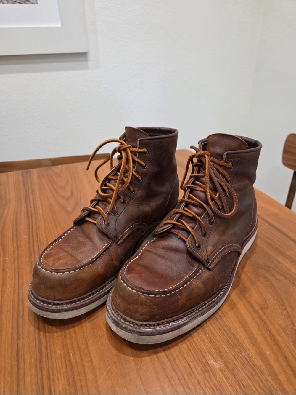 Red Wing Classic 1907 Moc Toe Boot for Men, Size 11 - Copper Rough & Tough
